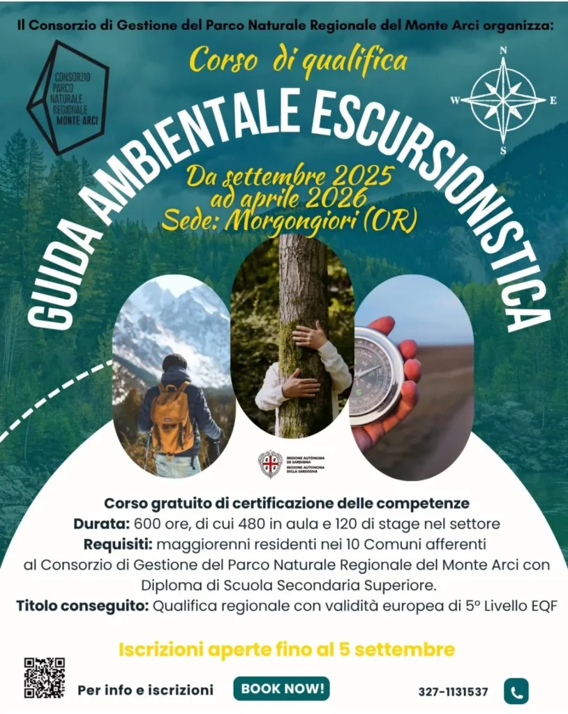 Corso professionale di Guida Ambientale Escursionistica (GAE) – Periodo settembre 2025/aprile 2026 sede accreditata di Morgongiori (OR)